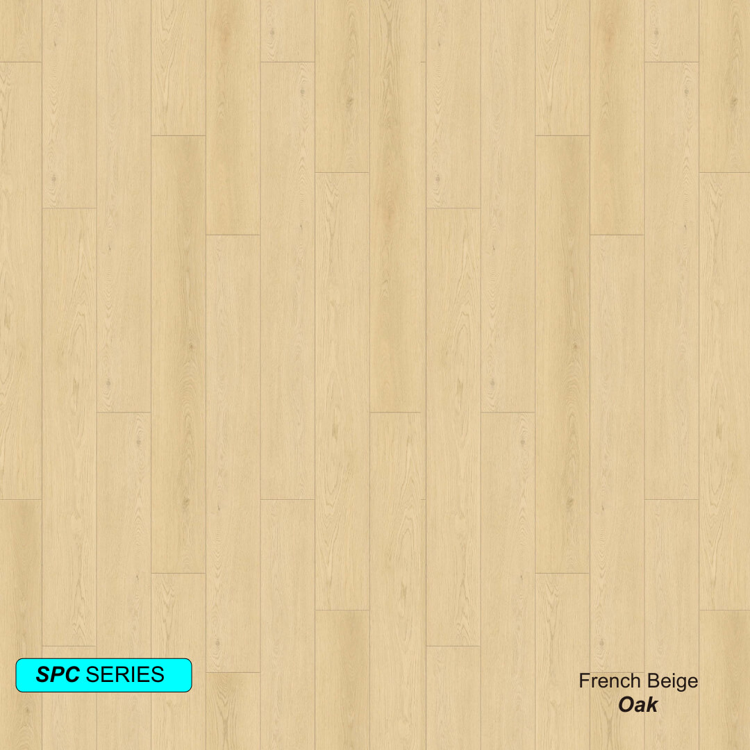 French Beige Oak SPC Rigid Core Flooring Waterproof Luxury Vinyl
