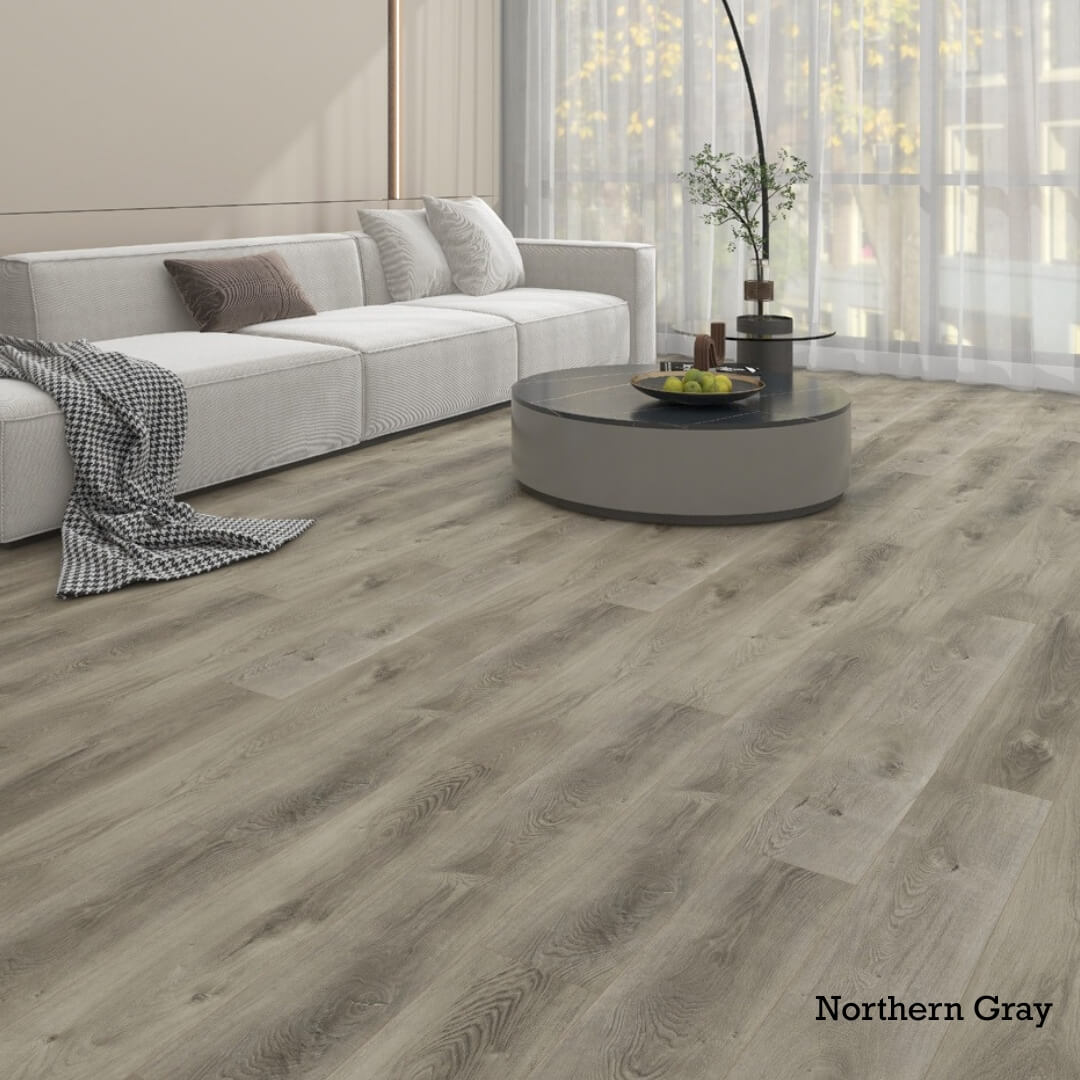 Northern Gray Noor Plank 5.5mm – 22 mil – Unilin Click – Deep Emboss – UV coating - Image 2