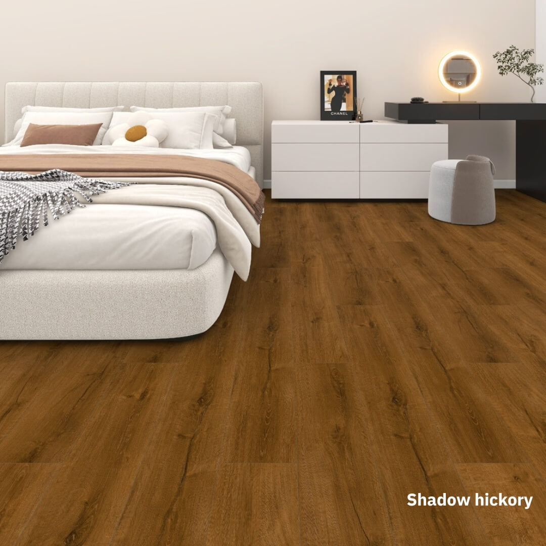Shadow Hickory Noor Plank 5.5mm – 22 mil – Unilin Click – Deep Emboss – UV coating - Image 2